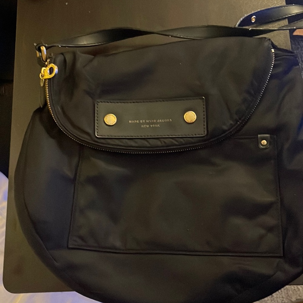 Marc Jacobs black Natasha nylon preppy purse large